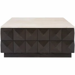 Salontafel Claremont Travertin 90 x 90 cm - Bruin - Loft24.nl