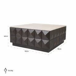 Salontafel Claremont Travertin 90 x 90 cm - Bruin - Loft24.nl