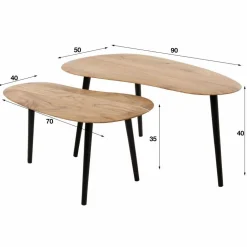 Salontafel Croc Organisch Set van 2 Acaciahout - Loft24.nl