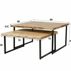 Salontafel Edge set van 2 stuks Acaciahout - Loft24.nl