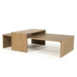Salontafel Flo Eikenfineer Set van 2 stuks - Lichtbruin - Loft24.nl