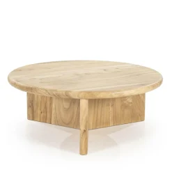 Salontafel Leoti Acaciahout - Naturel 80cm - Loft24.nl