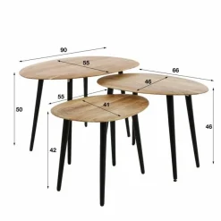 Salontafel Organisch - Set van 3 stuks - Loft24.nl