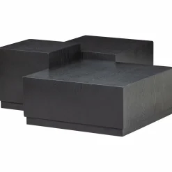 Salontafel Pim Essen Set van 3 stuks zwart - Loft24.nl