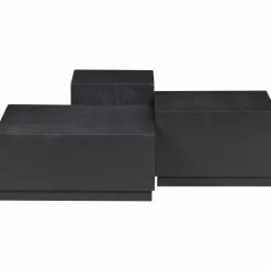 Salontafel Pim Essen Set van 3 stuks zwart - Loft24.nl