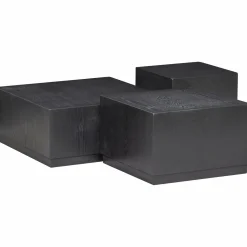 Salontafel Pim Essen Set van 3 stuks zwart - Loft24.nl