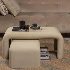 Salontafel Stani Set van 2 stuks Betonlook 92 x 42cm - Loft24.nl