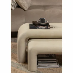 Salontafel Stani Set van 2 stuks Betonlook 92 x 42cm - Loft24.nl