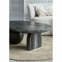 Salontafel Steppe Mangohout 110 x 72cm zwart - Loft24.nl