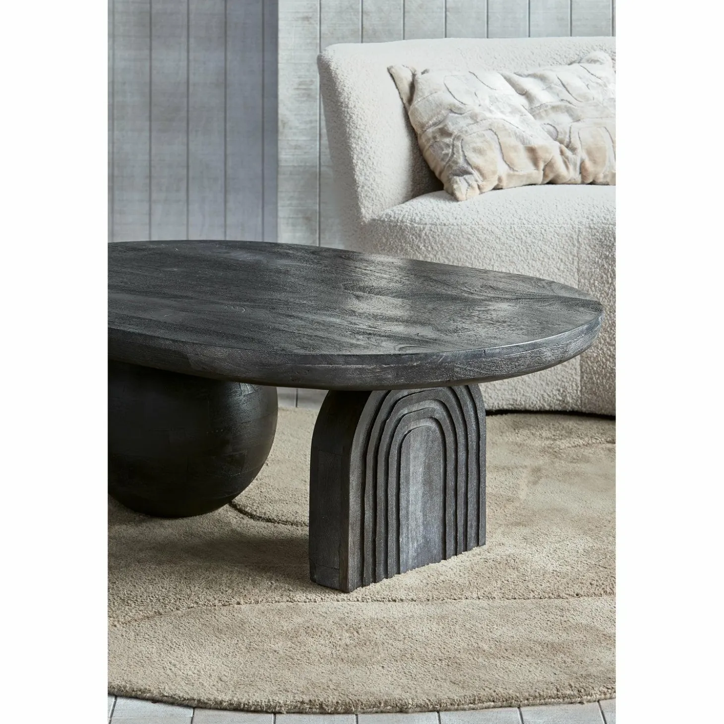 Salontafel Steppe Mangohout 110 x 72cm zwart - Loft24.nl