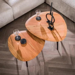 Salontafel Trio Organisch Set van 2 Acaciahout - Loft24.nl