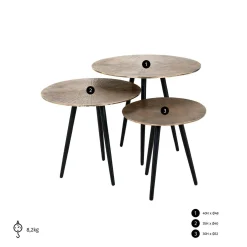 Salontafel Vittorio - Set van 3 stuks - Loft24.nl