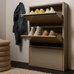 Schoenenkast Sabine 3-laags, 103 x 66cm, kleur Zand - Loft24.nl