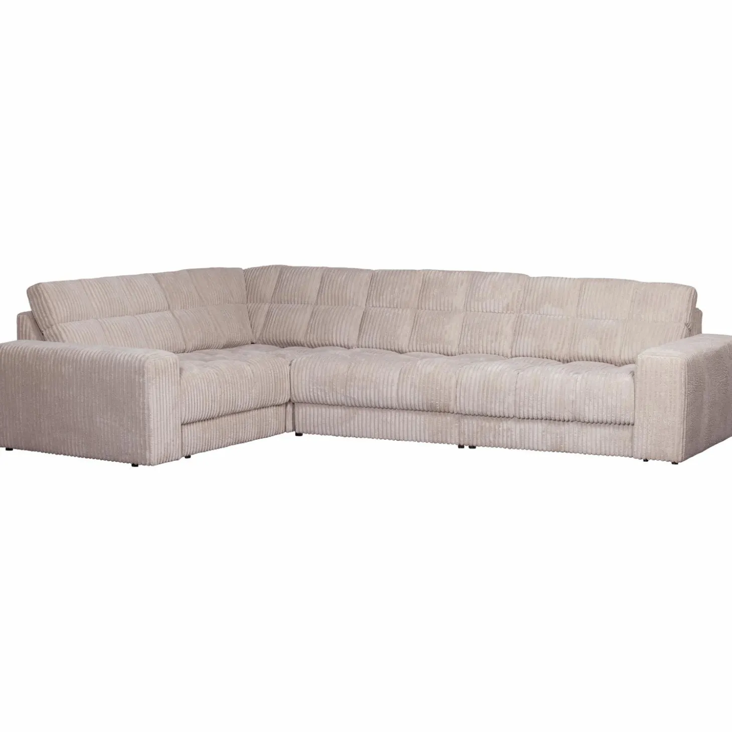 Second date hoekbank links grove ribstof naturel - Loft24.nl