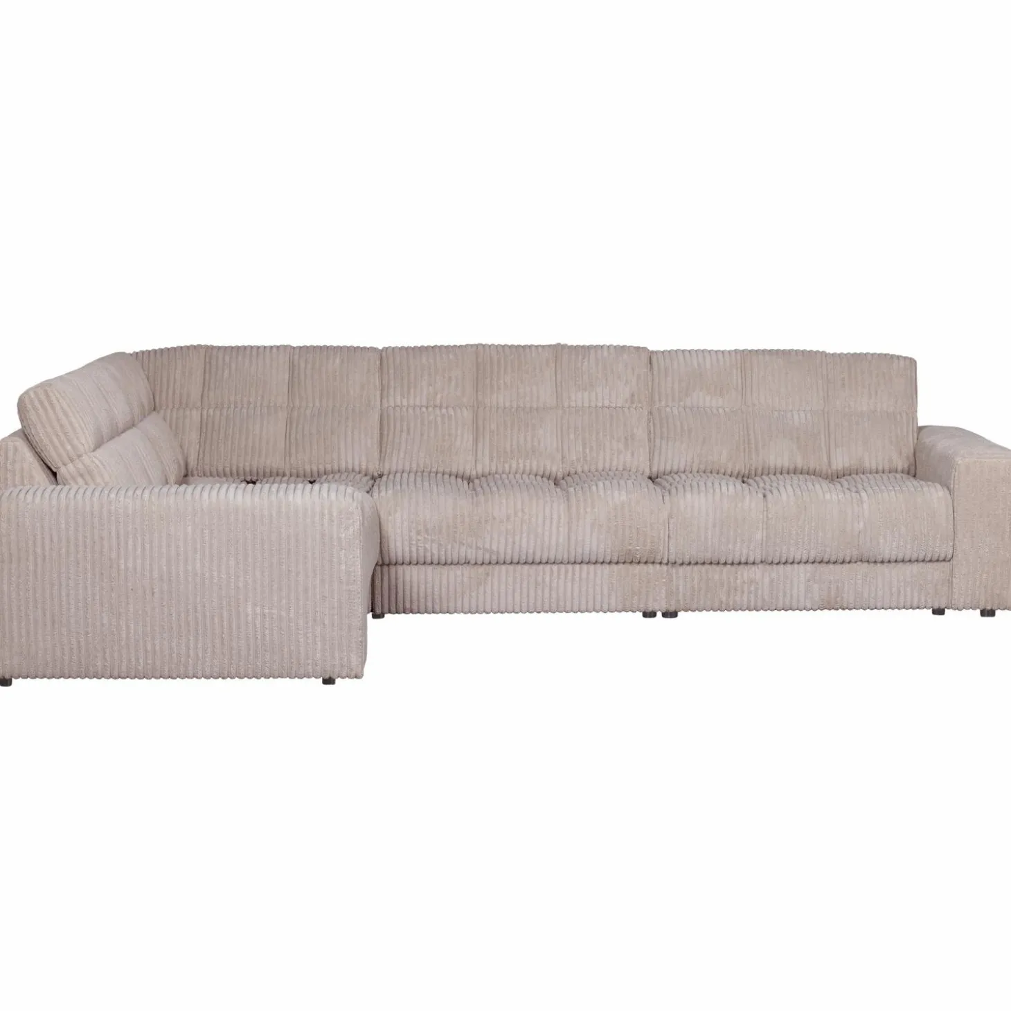 Second date hoekbank links grove ribstof naturel - Loft24.nl