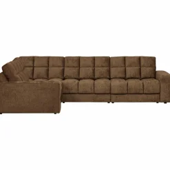 Second date hoekbank links structure velvet brass - Loft24.nl