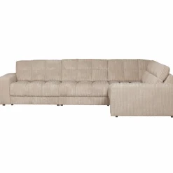 Second date hoekbank rechts grove ribstof travertin - Loft24.nl