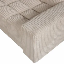 Second date hoekbank rechts grove ribstof travertin - Loft24.nl