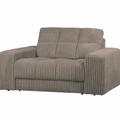 Second Date loveseat Grove ribstof 136 x 101 cm - Mud - Loft24.nl