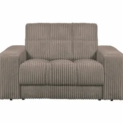 Second Date loveseat Grove ribstof 136 x 101 cm - Mud - Loft24.nl