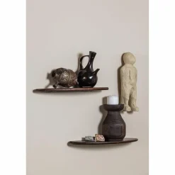 Set v 2 - layer wandplanken mango hout walnoot - Loft24.nl