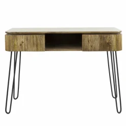 Sidetable / Kaptafel Wave Mangohout met slanke metalen poot - Loft24.nl