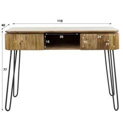 Sidetable / Kaptafel Wave Mangohout met slanke metalen poot - Loft24.nl