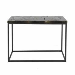 Sidetable B&G Teakhout 100cm - zwart/Goud - Loft24.nl
