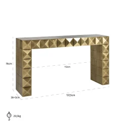 Sidetable Collada 137.5 x 36 cm - Brushed Gold - Loft24.nl