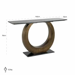 Sidetable Luna Marmer 140 cm - Goud - Loft24.nl