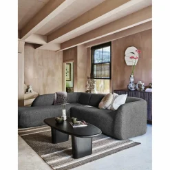 Sloping hoekbank links grijs/zwart melange - Loft24.nl