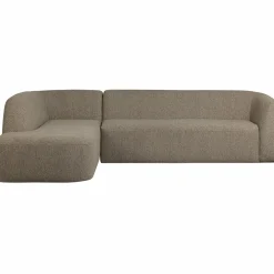 Sloping hoekbank links lichtbruin melange - Loft24.nl