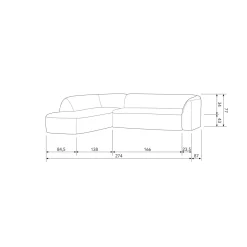 Sloping hoekbank links off white melange - Loft24.nl