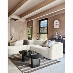 Sloping hoekbank links pearl melange - Loft24.nl