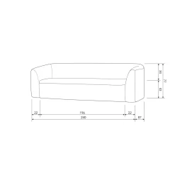 Sloping 3-zits bank grijs melange - Loft24.nl