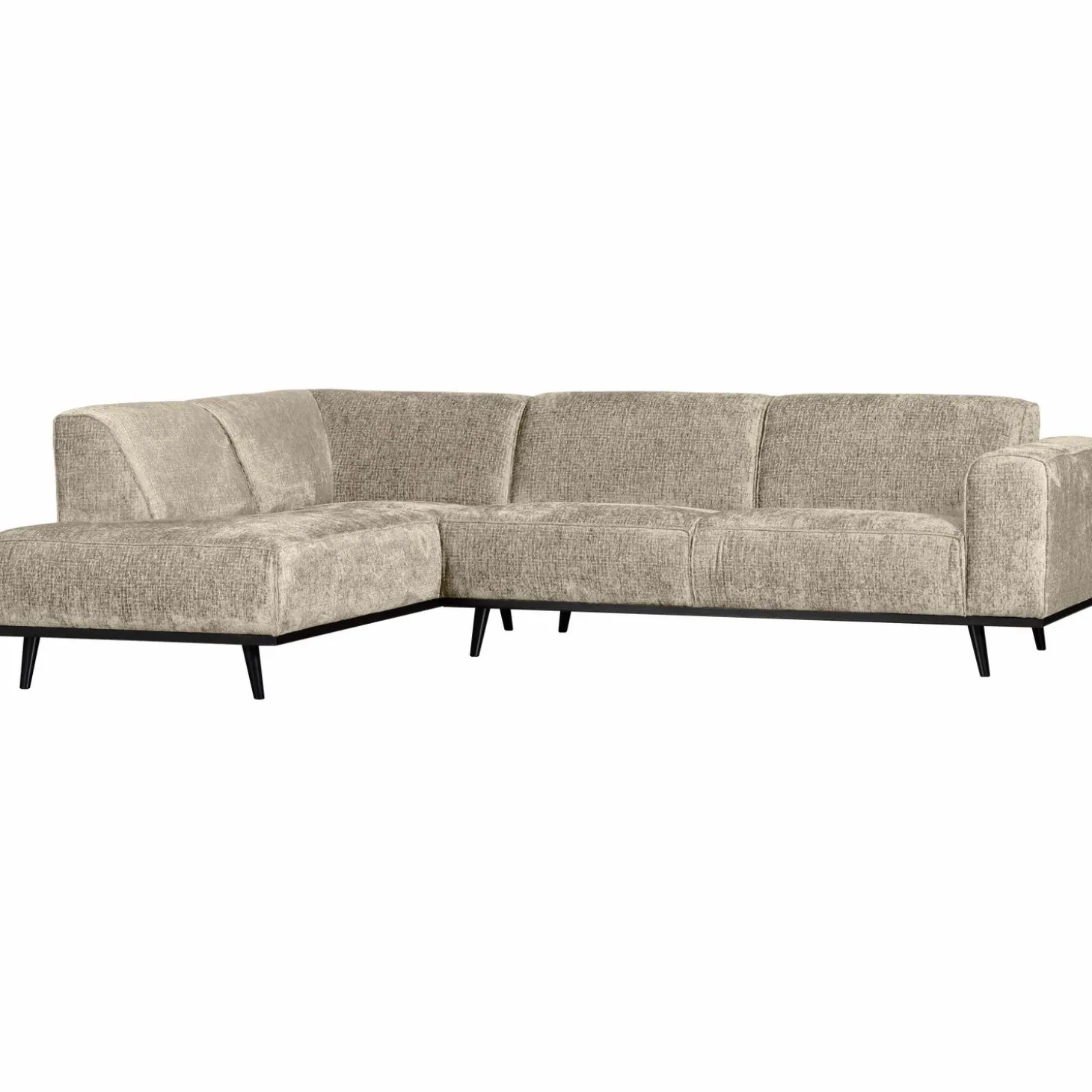 Statement hoekbank links structure velvet wheatfield - Loft24.nl