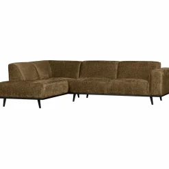 Statement hoekbank links structure velvet brass - Loft24.nl