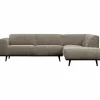 Statement hoekbank rechts platte brede rib clay - Loft24.nl