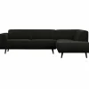 Statement hoekbank rechts platte brede rib graphite - Loft24.nl