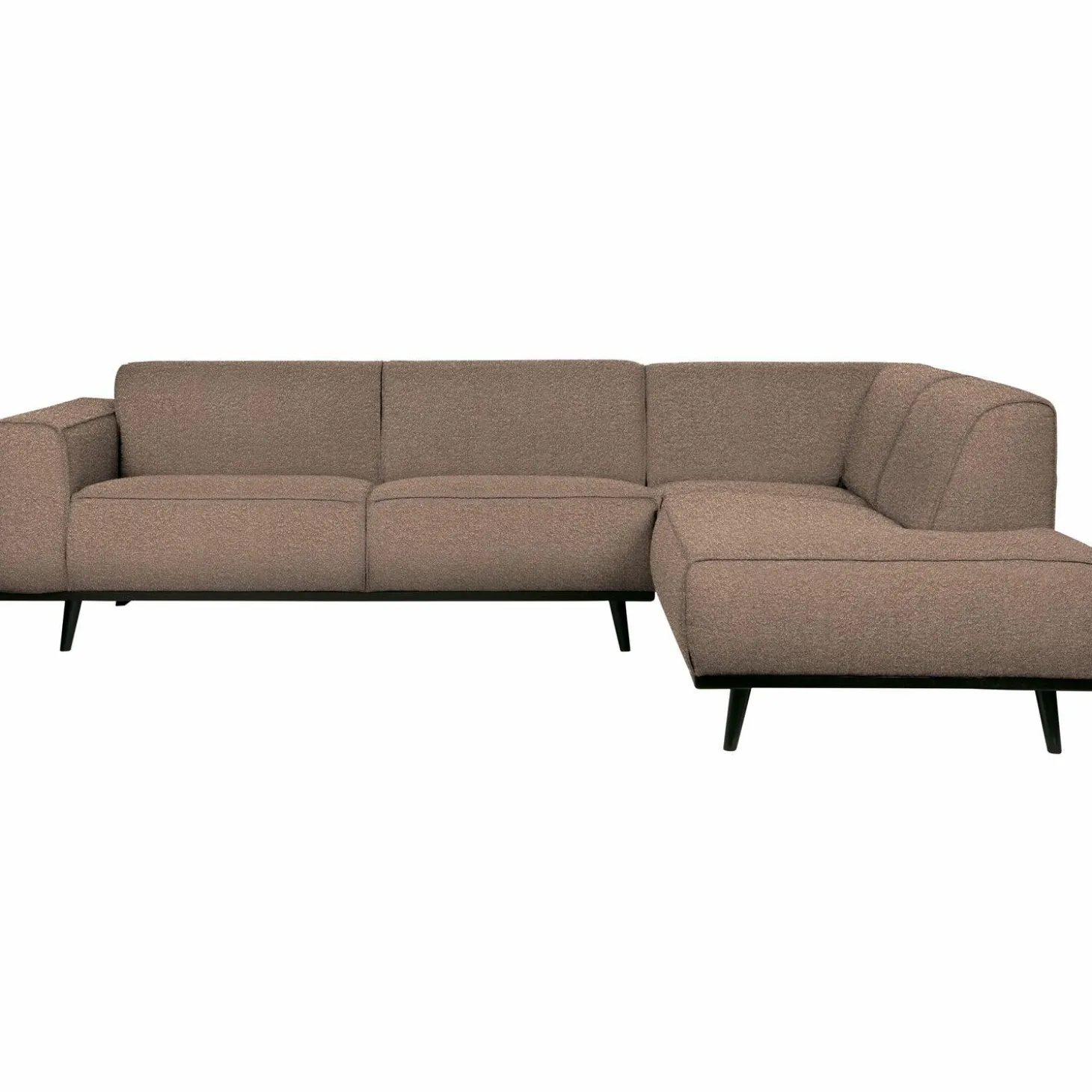 Statement hoekbank rechts boucle nougat - Loft24.nl