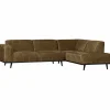Statement hoekbank rechts structure velvet brass - Loft24.nl
