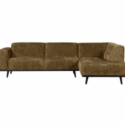 Statement hoekbank rechts structure velvet brass - Loft24.nl