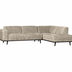 Statement hoekbank rechts structure velvet wheatfield - Loft24.nl