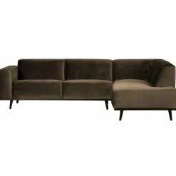 Statement hoekbank rechts fluweel taupe - Loft24.nl