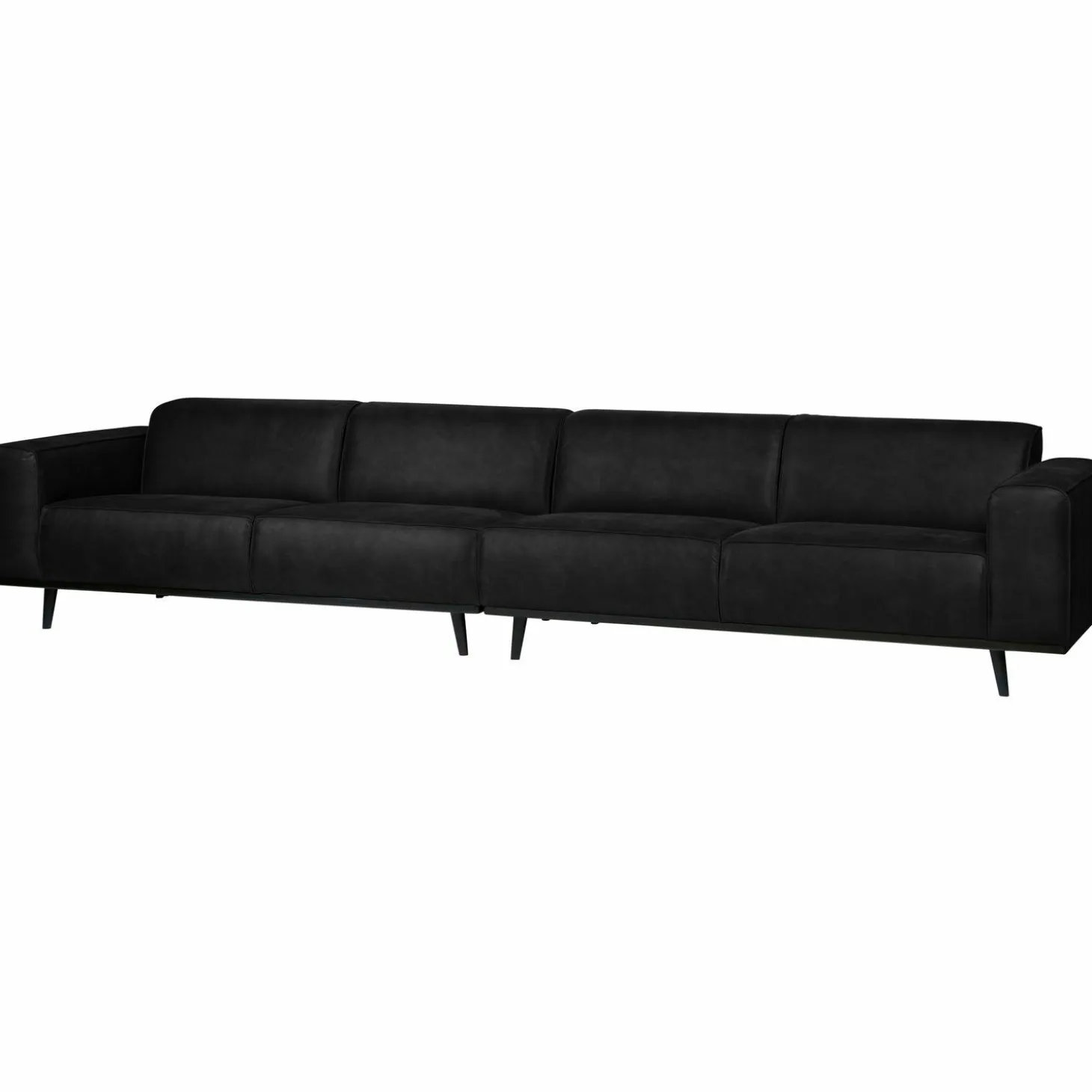 Statement xl 4-zits bank 372 cm suedine zwart - Loft24.nl