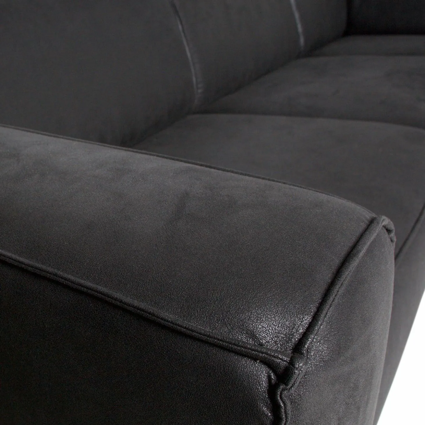 Statement xl 4-zits bank 372 cm suedine zwart - Loft24.nl