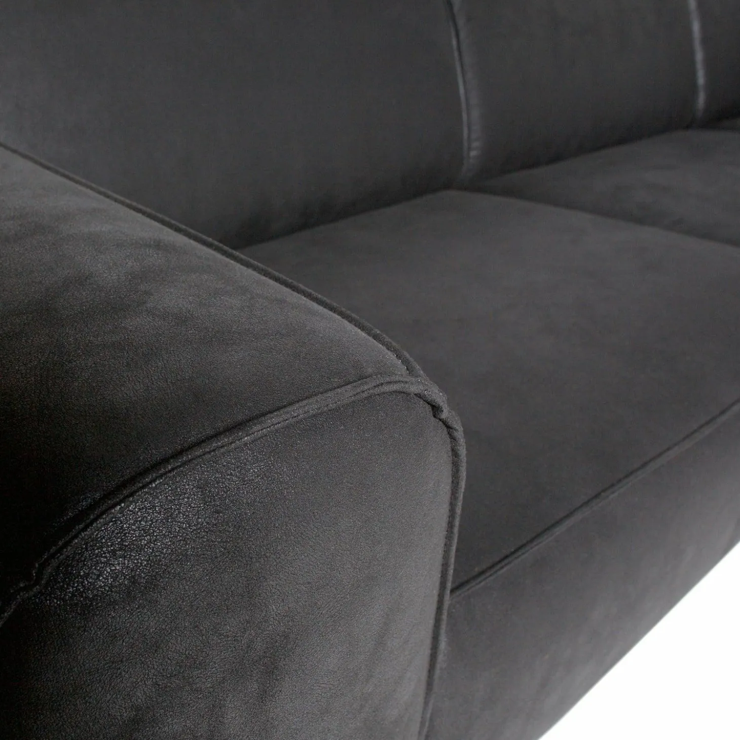 Statement xl 4-zits bank 372 cm suedine zwart - Loft24.nl