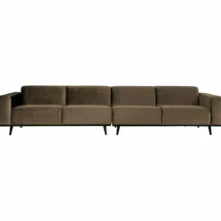 Statement xl 4-zits bank 372 cm fluweel taupe - Loft24.nl