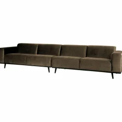 Statement xl 4-zits bank 372 cm fluweel taupe - Loft24.nl