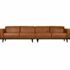 Statement xl 4-zits bank 372 cm lederlook cognac - Loft24.nl